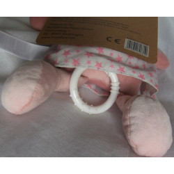 Lilly & Fynn - Spieluhr Bär mit Kleidchen - rosa - Melodie: Guten Abend, gut' Nacht - ca. 25 cm groß