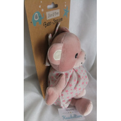Lilly & Fynn - Spieluhr Bär mit Kleidchen - rosa - Melodie: Guten Abend, gut' Nacht - ca. 25 cm groß