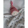 Spiegelburg BabyGlück - Schmusetuch - Wichtel Puppe weiß mit grauen Punkten und Zipfelmütze - ca. 25 cm lang