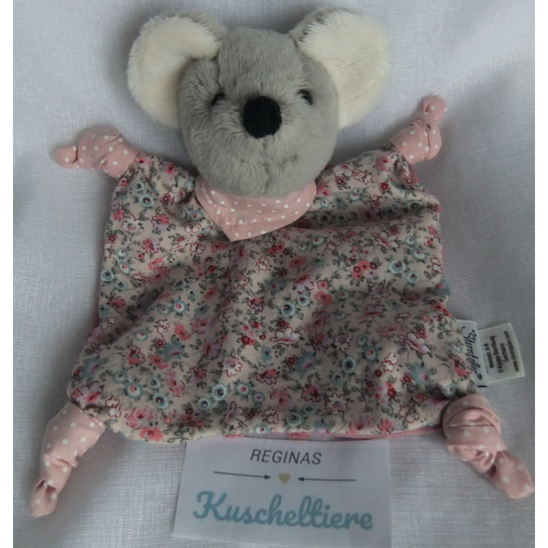 Sterntaler - Schmusetuch - klein - Maus Mable - rosa, altrosa, buntes Blumenmuster - mit Rasselgeräusch - ca. 17 cm lang