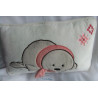 Nici - Plüschkissen - Kissen - Robbe mit Schal - creme, grau, rosa - ca. 43 cm x 25 cm groß