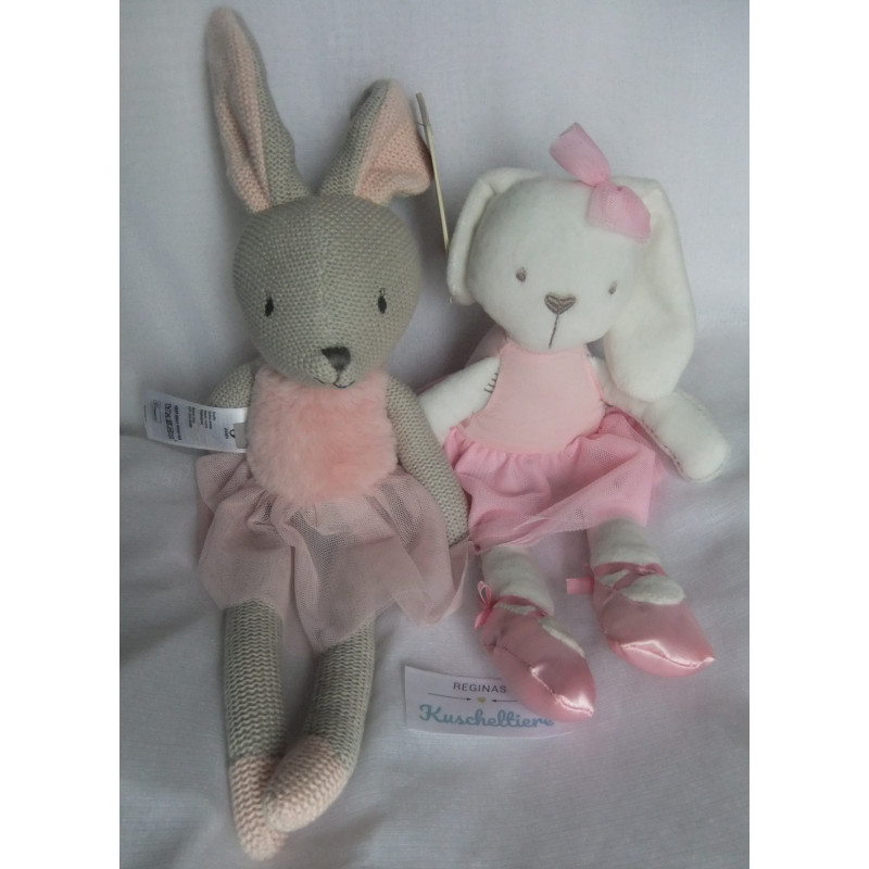 Zwei Plüschtiere -  Jollein Plüschtier Hase Nola und BBSKY Hase - Schlenker