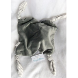 Hütte & Co.GmbH - Schmusetuch - Elefant - grau, weiß-graue Streifen - ca. 27 cm x 25 cm groß