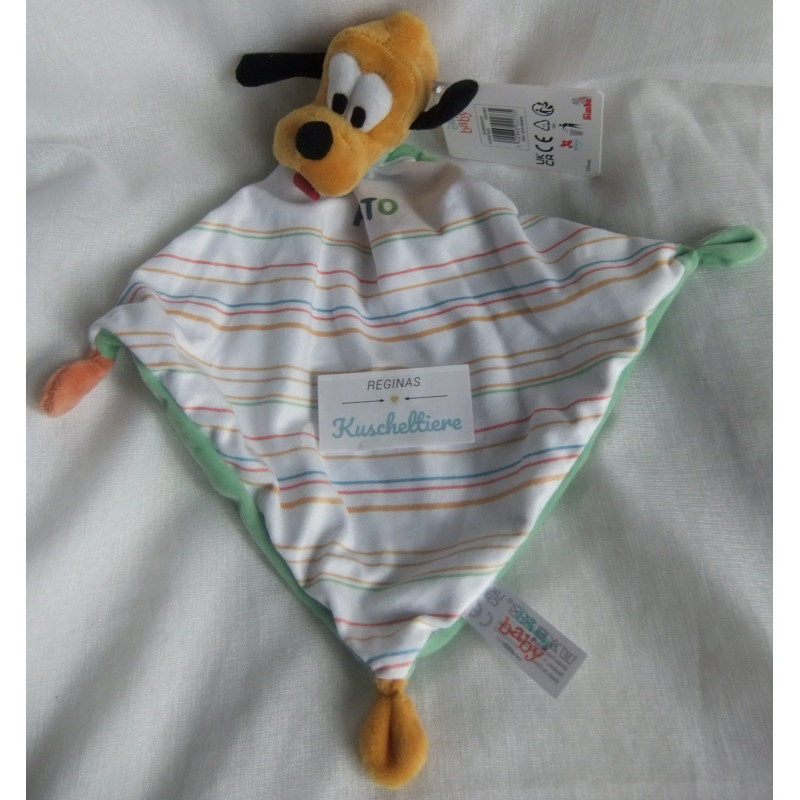 Aldi - Simba - Disney - Schmusetuch - Hund Pluto mit Schriftzug - ca. 35 cm lang