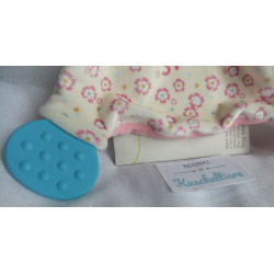 Nici - My first Nici - Schmusetuch - Katze mit Schriftzug You make me smile - Beißecke und Schnullerring - ca. 25 cm lang
