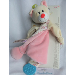 Nici - My first Nici - Schmusetuch - Katze mit Schriftzug You make me smile - Beißecke und Schnullerring - ca. 25 cm lang
