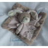 Nicotoy - Schmusetuch - Hase mit Stickerei - braun, rosa, creme - ca. 21 cm x 21 cm