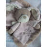 Nicotoy - Schmusetuch - Hase mit Stickerei - braun, rosa, creme - ca. 21 cm x 21 cm