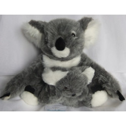 Uni Toys - Plüschtier - Koalapärchen - Koalamama mit Baby - grau, weiß -