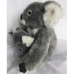 Uni Toys - Plüschtier - Koalapärchen - Koalamama mit Baby - grau, weiß -