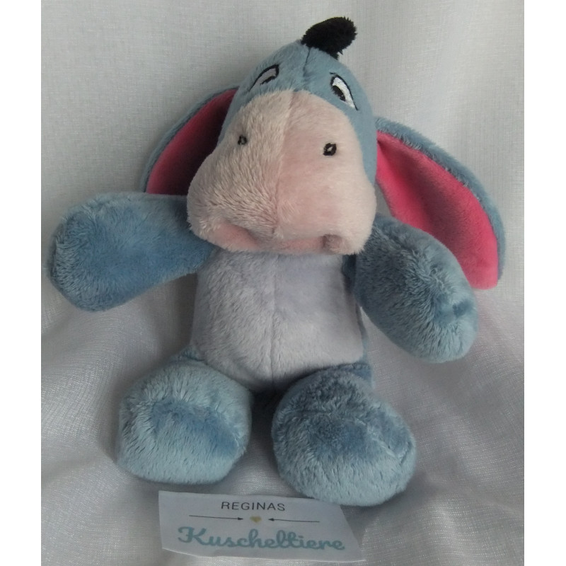 Nicotoy - Spieltier - Plüschtier - Esel I-Aah - blau, grau, rosa - ca. 16 cm groß - sitzend