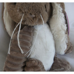 Les Deglingos - Spieltier Kuscheltier - Hase Kaninchen - braun, weiß - ca. 24 cm groß - sitzend
