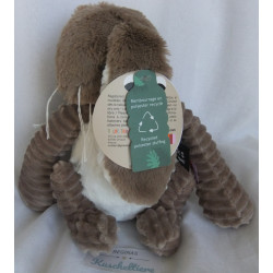 Les Deglingos - Spieltier Kuscheltier - Hase Kaninchen - braun, weiß - ca. 24 cm groß - sitzend