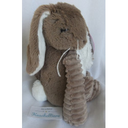 Les Deglingos - Spieltier Kuscheltier - Hase Kaninchen - braun, weiß - ca. 24 cm groß - sitzend