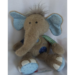 Sigikid - Plüschtier - Patchwork Sweety Elefant - grau, blau - ca. 27 cm groß - Schlenker
