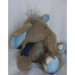 Sigikid - Plüschtier - Patchwork Sweety Elefant - grau, blau - ca. 27 cm groß - Schlenker