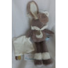 Baby Nat - Kuscheltier - Hase braungrau, weiß mit Schnuffeltuch weiß - ca. 30 cm lang