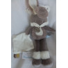 Baby Nat - Kuscheltier - Hase braungrau, weiß mit Schnuffeltuch weiß - ca. 30 cm lang