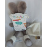 Baby Nat - Kuscheltier - Hase braungrau, weiß mit Schnuffeltuch weiß - ca. 30 cm lang
