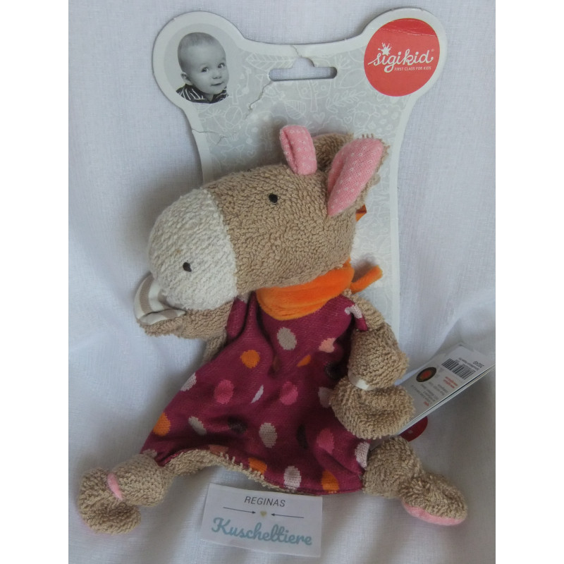 Sigikid - Frottee - Schmusetuch Pony Pferd Hoppe Dot mit Halstuch - ca. 26 cm lang