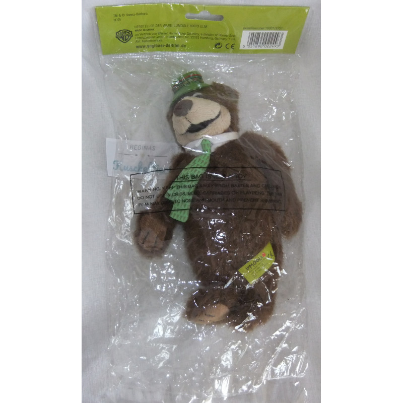 LuMooli - Plüschtier - Yogi Bär mit Hut und Schlips - braun, grün - ca. 23 cm groß