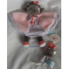 Baby Nat - Schmusetuch und Schnullerclip - Nilpferd Zoe - rosa, buntes Blumenmuster - ca. 25 cm lang - Schlenkerbeinchen