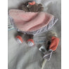 Baby Nat - Schmusetuch und Schnullerclip - Nilpferd Zoe - rosa, buntes Blumenmuster - ca. 25 cm lang - Schlenkerbeinchen