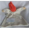 Nanchen - Bio Schmusetuch - Wichtel wollweiß mit orangeroter Zipfelmütze - ca. 20 cm lang