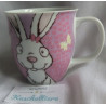 Nici - Tasse Becher - Porzellan - Spring Hase - weiß, rosa - ca. 10 cm hoch und ca. 9,5 cm Durchmesser