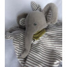 Sterntaler - Schmusetuch - Elefant Eddy grau-weiß gestreift mit Halstuch in oliv - klein - ca. 18 cm lang