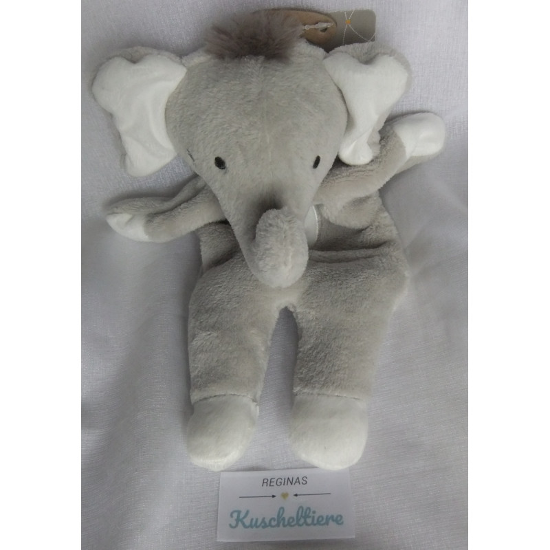 Fehn - DM - Boutique Collection Handpuppe Elefant - grau, weiß - ca. 30 cm lang