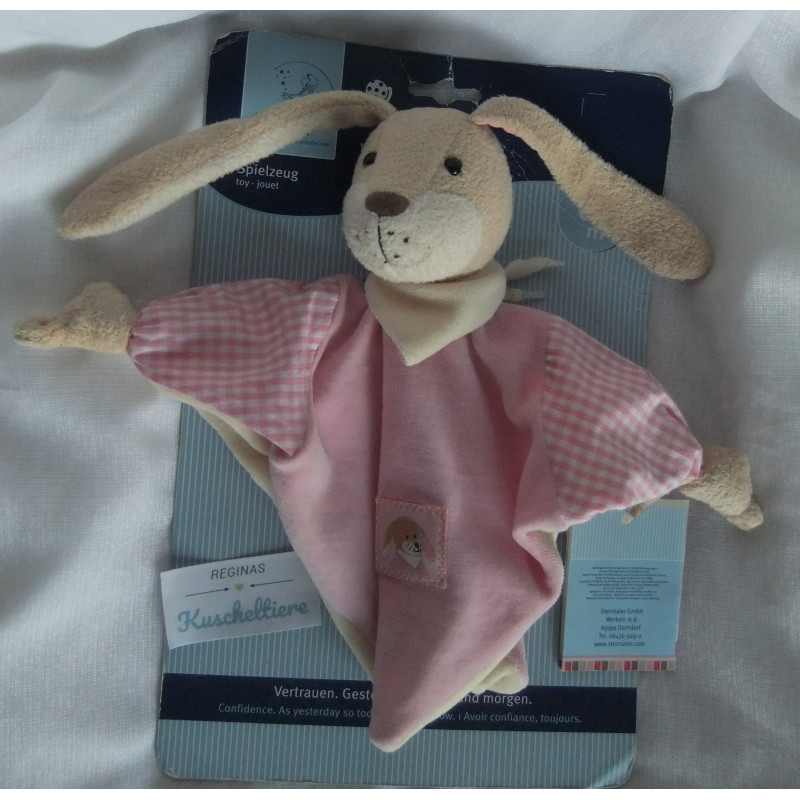 Sterntaler - Schmusetuch - Hase Hetti mit Halstuch und Rasselgeräusch - rosa, beige - Größe M - ca. 25 cm lang