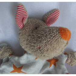 Sigikid - Schmusetuch - Frottee/Stoff - Känguru Honey Stripes mit Motiv Sternchen und Schnullerband- ca. 27 cm lang