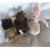 Nici  - drei Schlüsselanhänger - Affe mit Halstuch, Schaf mit Glöckchen und Hase rosa