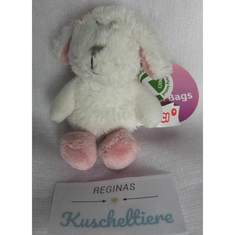 Nici - Schlüsselanhänger - Hund Loulou weiß, rosa mit kleiner roten Schleife - ca. 10 cm  groß - Schlenker