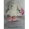 Nici - Schlüsselanhänger - Hund Loulou weiß, rosa mit kleiner roten Schleife - ca. 10 cm  groß - Schlenker
