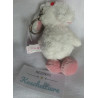 Nici - Schlüsselanhänger - Hund Loulou weiß, rosa mit kleiner roten Schleife - ca. 10 cm  groß - Schlenker