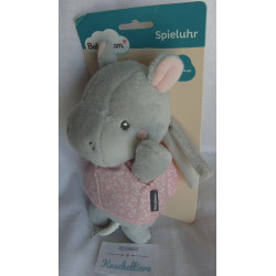 Babydream - Spieluhr Nilpferd mit Kleidchen - Melodie: Schlaf Kindlein schlaf - ca. 20 cm groß - Schlenker