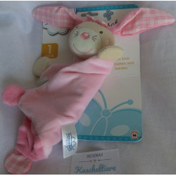 Beauty Baby - Schmusetuch - Hase mit Schleife - rosa - mit Rasselgeräusch - ca. 25 cm lang