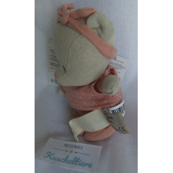 Bukowski Design - Natural - Stofftier - Spieltier - Bär Louise grau, rosa - ca. 16 cm groß