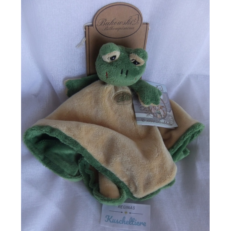 Bukowski Design - Schmusetuch - Frosch Charles - grün, vanille - ca. 32 cm x 32 cm groß