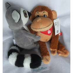 Zwei Plüschtiere - Sparkasse  Plüschtier Affe und Schauinsland Plüschtier Lemur