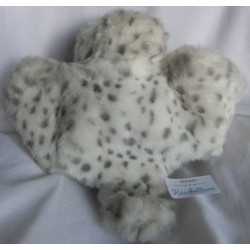 Folkmanis - Handpuppe - Schneeeule Snowy Owl - weiß mit hellgrauen Punkten - mit drehbarem Kopf - ca. 25 cm groß