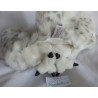 Folkmanis - Handpuppe - Schneeeule Snowy Owl - weiß mit hellgrauen Punkten - mit drehbarem Kopf - ca. 25 cm groß