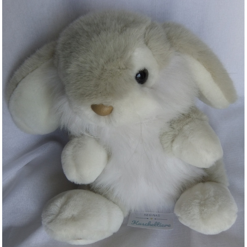TCM - Tchibo - Plüschtier - Hase Charly - grau, weiß - ca. 27 cm hoch und ca. 25 cm lang - sitzend