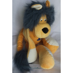 Sigikid -  Duden - Handpuppe - Löwe Lucky - gelb, weiß mit blauer Mähne - ca. 50 cm lang - Schlenker