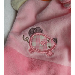 Beauty Baby - Schmusetuch - Hase mit Schleife - rosa - mit Rasselgeräusch - ca. 25 cm lang