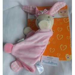 Beauty Baby - Schmusetuch - Hase mit Schleife - rosa - mit Rasselgeräusch - ca. 25 cm lang