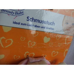 Beauty Baby - Schmusetuch - Hase mit Schleife - rosa - mit Rasselgeräusch - ca. 25 cm lang
