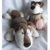Nici - zwei Plüschtiere - Hund - Husky Jill - in liegend ca. 35 cm groß und Schlenker ca. 25 cm groß